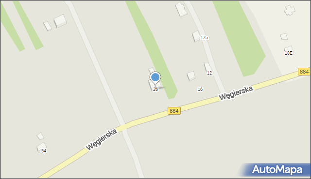 Dynów, Węgierska, 26, mapa Dynów