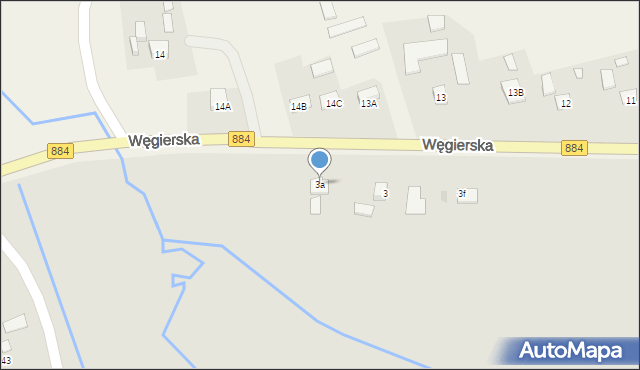 Dynów, Węgierska, 3a, mapa Dynów