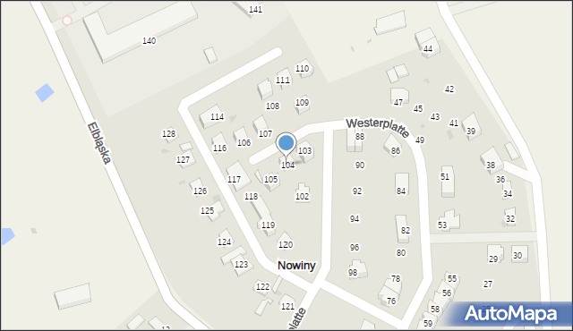 Dzierzgoń, Westerplatte, 104, mapa Dzierzgoń