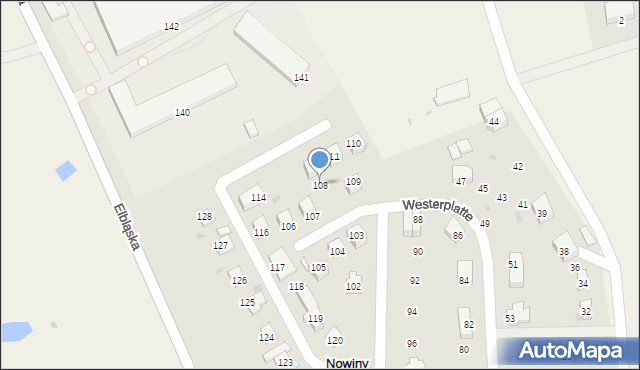 Dzierzgoń, Westerplatte, 108, mapa Dzierzgoń