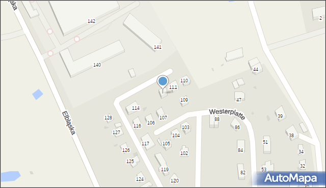 Dzierzgoń, Westerplatte, 112, mapa Dzierzgoń