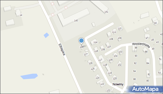 Dzierzgoń, Westerplatte, 128, mapa Dzierzgoń