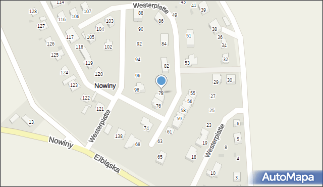 Dzierzgoń, Westerplatte, 78, mapa Dzierzgoń