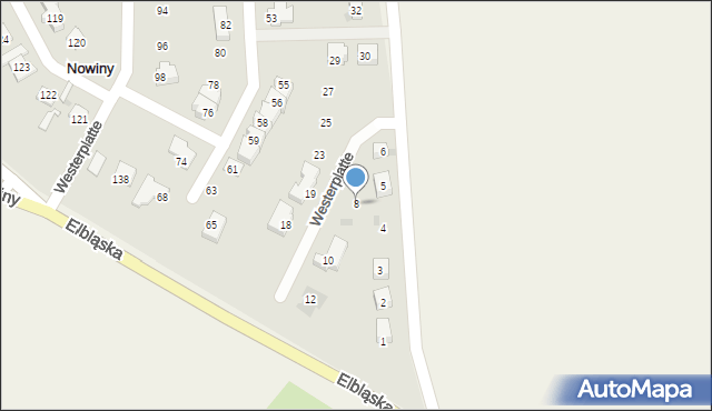 Dzierzgoń, Westerplatte, 8, mapa Dzierzgoń