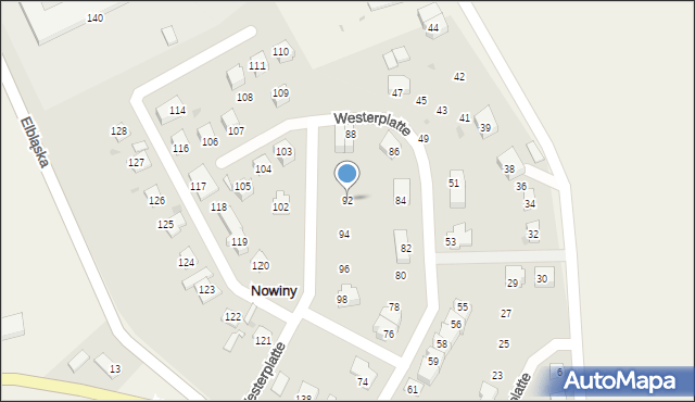 Dzierzgoń, Westerplatte, 92, mapa Dzierzgoń