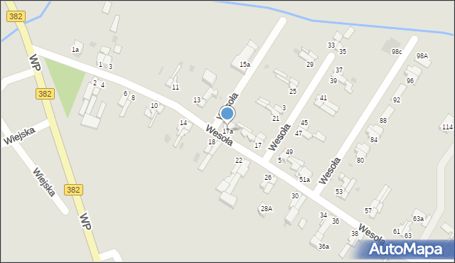 Dzierżoniów, Wesoła, 17a, mapa Dzierżoniów