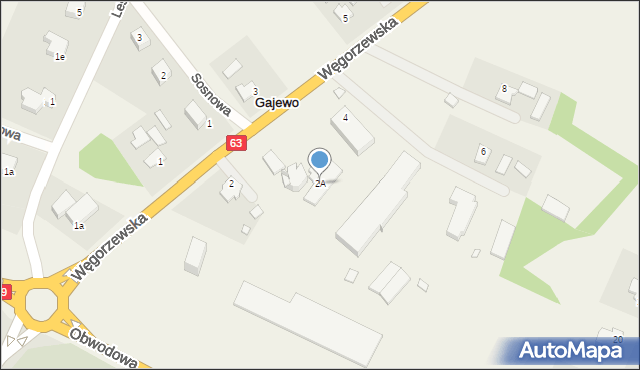 Gajewo, Węgorzewska, 2A, mapa Gajewo