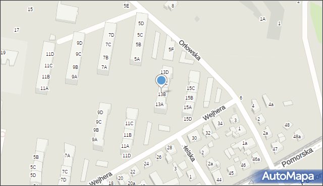 Gdańsk, Wejhera Jakuba, 13B, mapa Gdańska