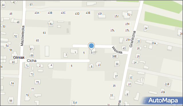 Gliniak, Wesoła, 3, mapa Gliniak