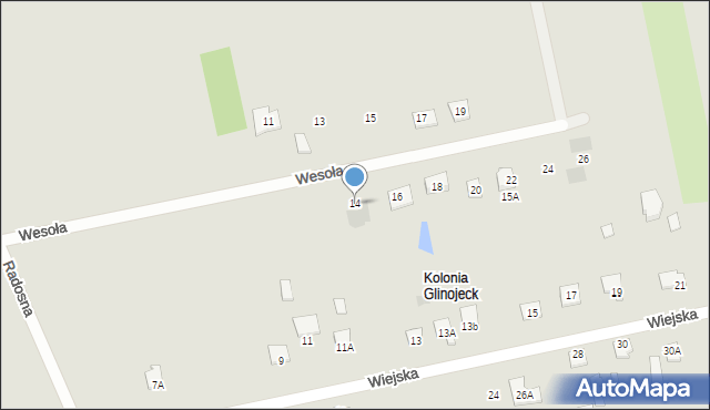 Glinojeck, Wesoła, 14, mapa Glinojeck