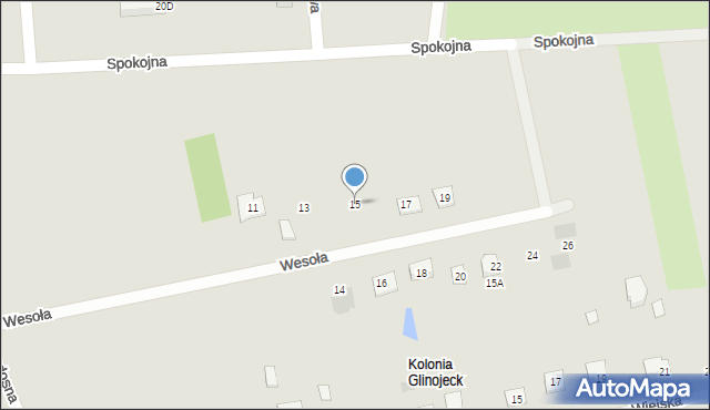 Glinojeck, Wesoła, 15, mapa Glinojeck