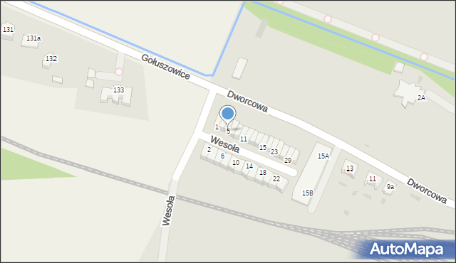 Głubczyce, Wesoła, 5, mapa Głubczyce