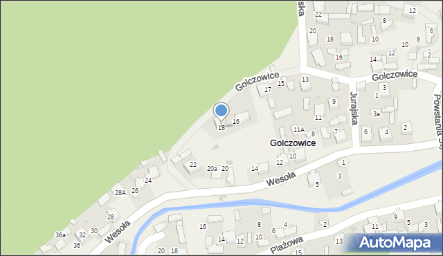 Golczowice, Wesoła, 18, mapa Golczowice