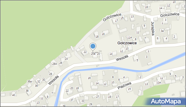 Golczowice, Wesoła, 20a, mapa Golczowice