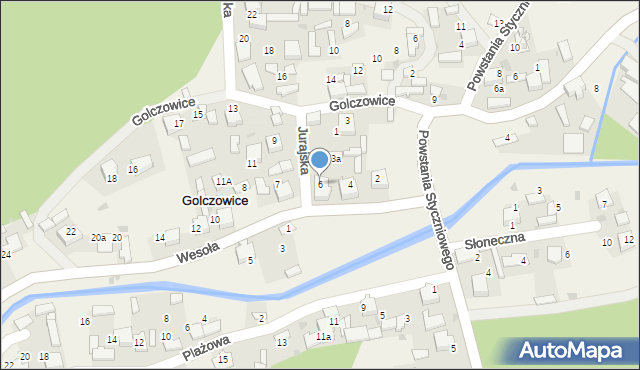 Golczowice, Wesoła, 6, mapa Golczowice
