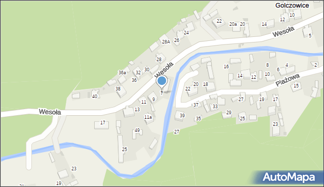 Golczowice, Wesoła, 7, mapa Golczowice