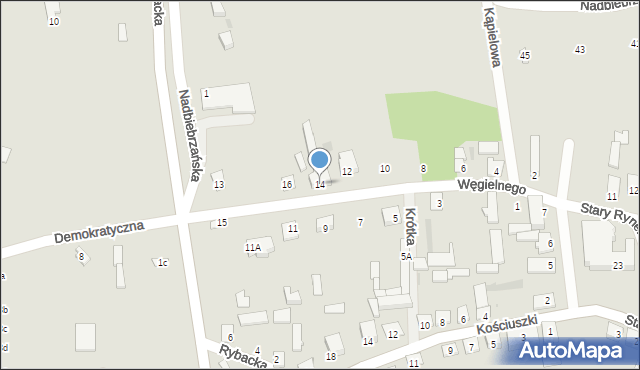 Goniądz, Węgielnego, mjr., 14, mapa Goniądz