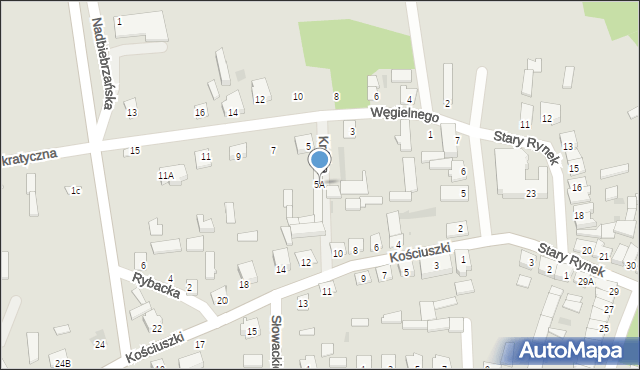 Goniądz, Węgielnego, mjr., 5A, mapa Goniądz