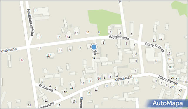 Goniądz, Węgielnego, mjr., 5B, mapa Goniądz