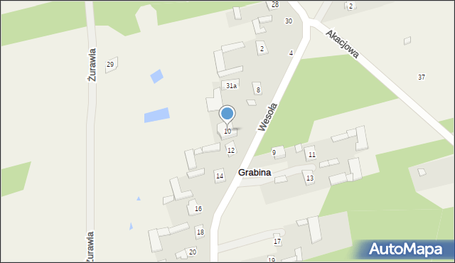 Grabina, Wesoła, 10, mapa Grabina