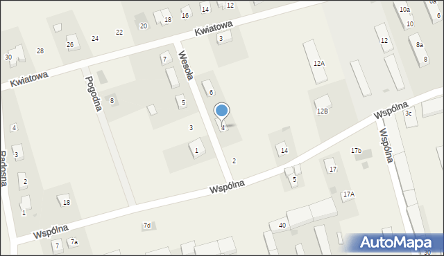 Grębocice, Wesoła, 4, mapa Grębocice