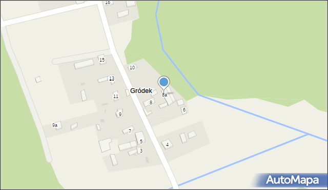 Gródek, Wesoła, 8a, mapa Gródek