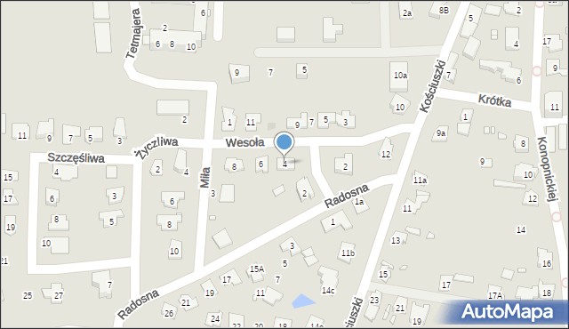 Grodków, Wesoła, 4, mapa Grodków