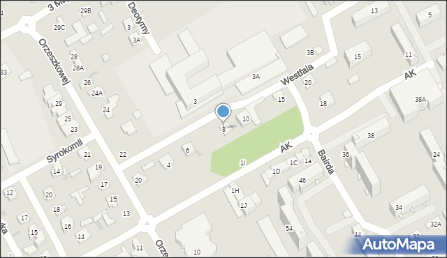 Grodzisk Mazowiecki, Westfala W., 8, mapa Grodzisk Mazowiecki