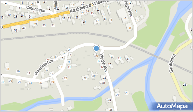 Grybów, Węgierska, 10, mapa Grybów