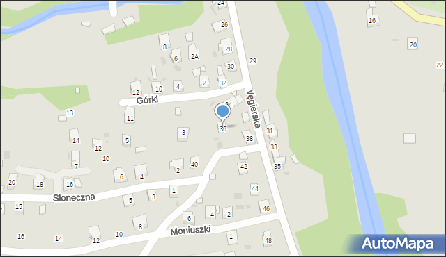 Grybów, Węgierska, 36, mapa Grybów