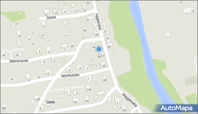 Grybów, Węgierska, 44, mapa Grybów