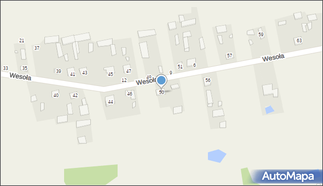 Guzew, Wesoła, 50, mapa Guzew
