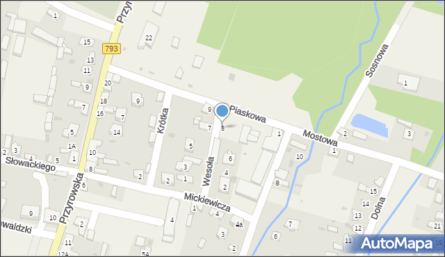 Janów, Wesoła, 8, mapa Janów