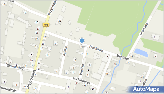 Janów, Wesoła, 9, mapa Janów