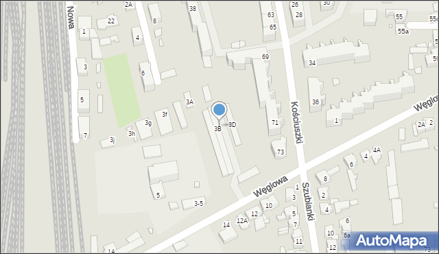 Jarocin, Węglowa, 3C, mapa Jarocin