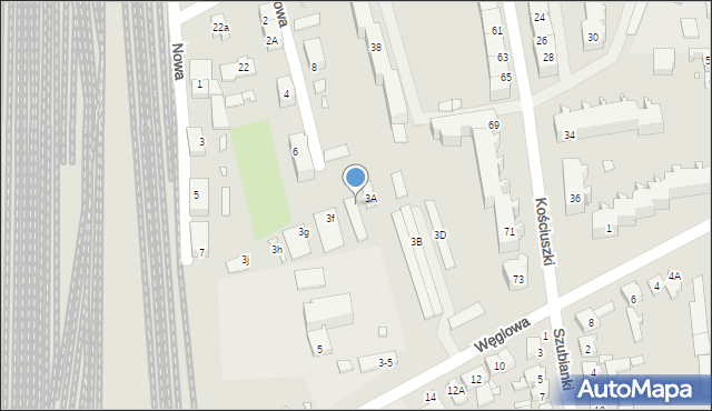 Jarocin, Węglowa, 3e, mapa Jarocin