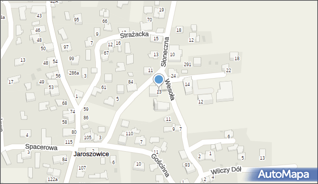 Jaroszowice, Wesoła, 13, mapa Jaroszowice