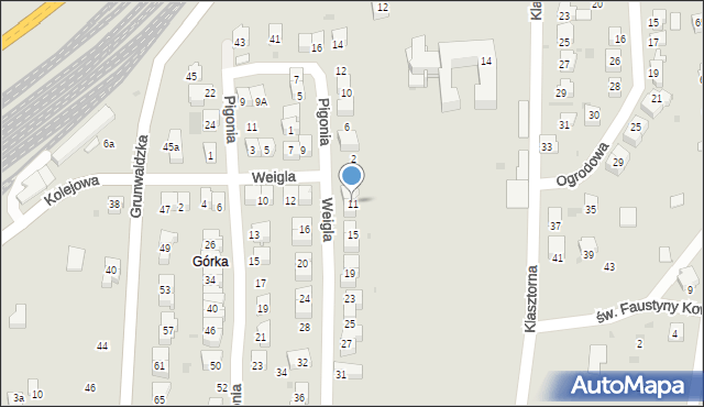 Jasło, Weigla Rudolfa, 11, mapa Jasła