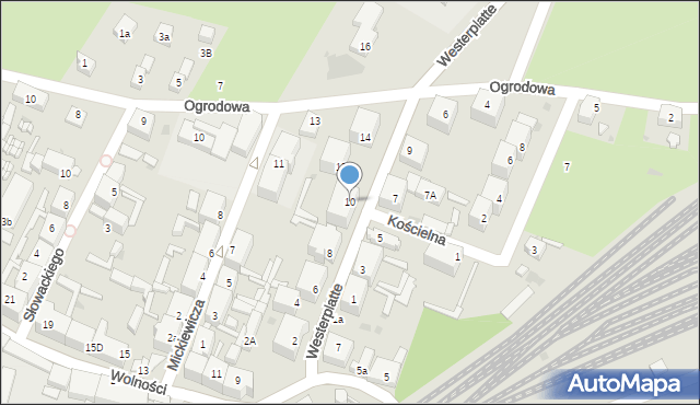 Jaworzyna Śląska, Westerplatte, 10, mapa Jaworzyna Śląska