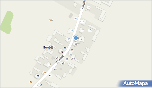 Jednaczewo, Wesoła, 21, mapa Jednaczewo