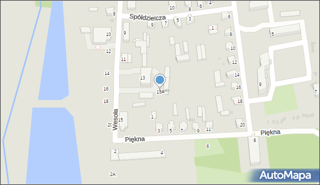 Jedwabne, Wesoła, 13A, mapa Jedwabne