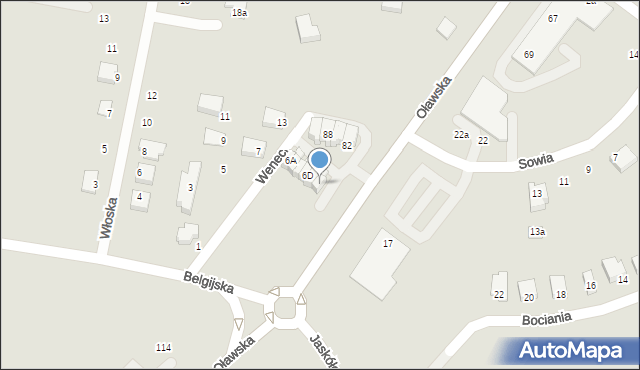 Jelcz-Laskowice, Wenecka, 6F, mapa Jelcz-Laskowice