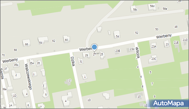 Józefów, Werbeny, 27, mapa Józefów