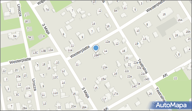 Józefów, Westerplatte, 14A, mapa Józefów