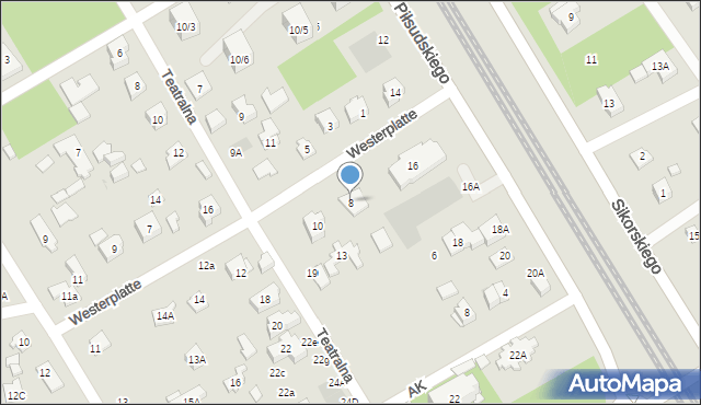 Józefów, Westerplatte, 8, mapa Józefów
