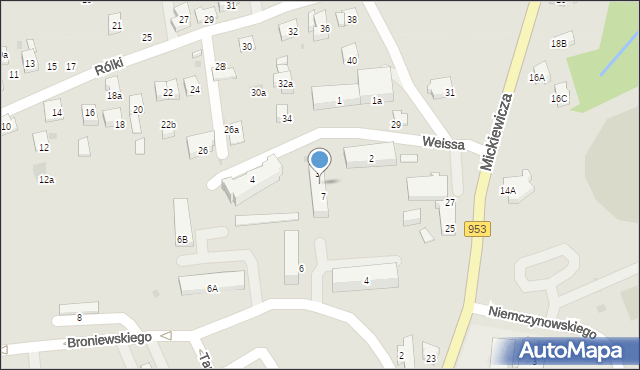 Kalwaria Zebrzydowska, Weissa Wojciecha, 5, mapa Kalwaria Zebrzydowska