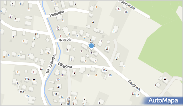 Karniowice, Wesoła, 6, mapa Karniowice