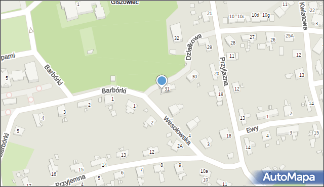 Katowice, Wesołowska, 6, mapa Katowic