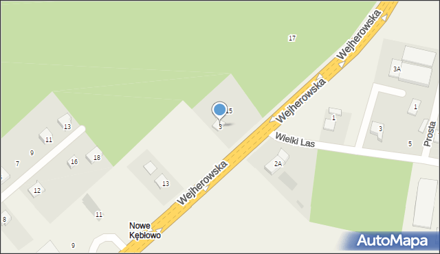 Kębłowo, Wejherowska, 3, mapa Kębłowo