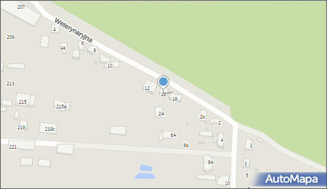 Kielce, Weterynaryjna, 16, mapa Kielc